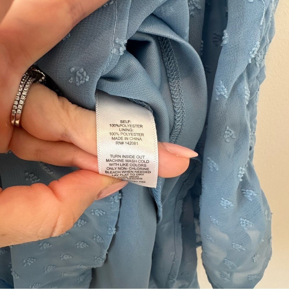 Altard State Blue Swiss Dot Romper Etherial Whimsical Faerie Romantic Boho Airy - Picture 8 of 11